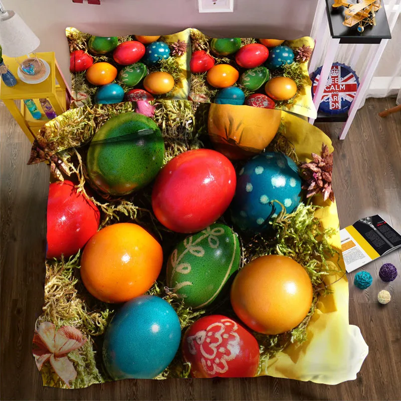 Комплект постельного белья с 3D цветным рисунком | Дом и сад