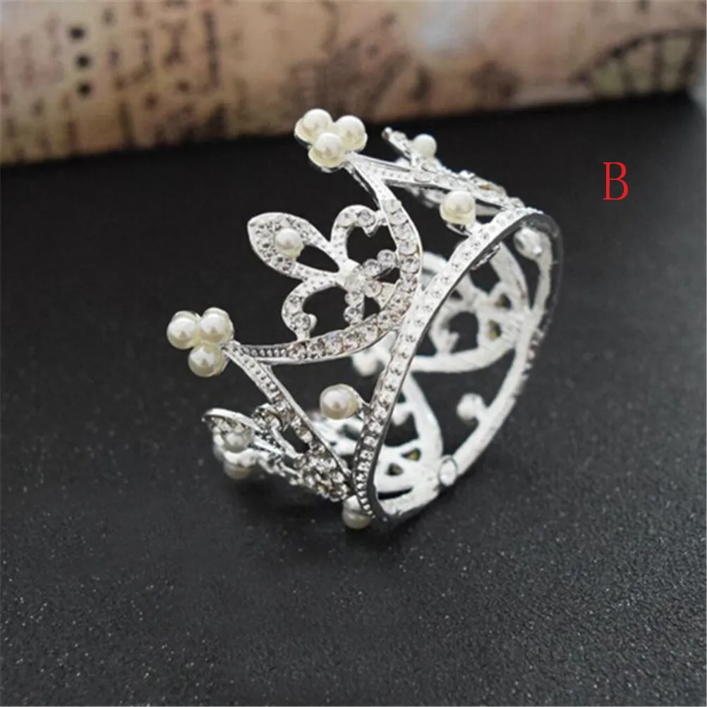 1pc Full Pearl and Crystal Mini Princess Tiara Crown For Mother&ampBaby Prom Hair Ornaments King Jewelry Accessories | Детская одежда и