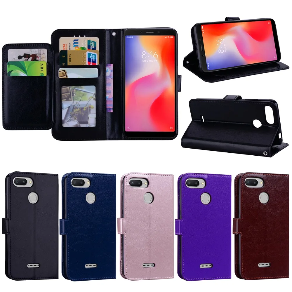 Роскошный кожаный кошелек чехол для xiaomi mi A1/5X A2/6X Red note5 6pro 6A 4/4X S2 A2 lite Funda