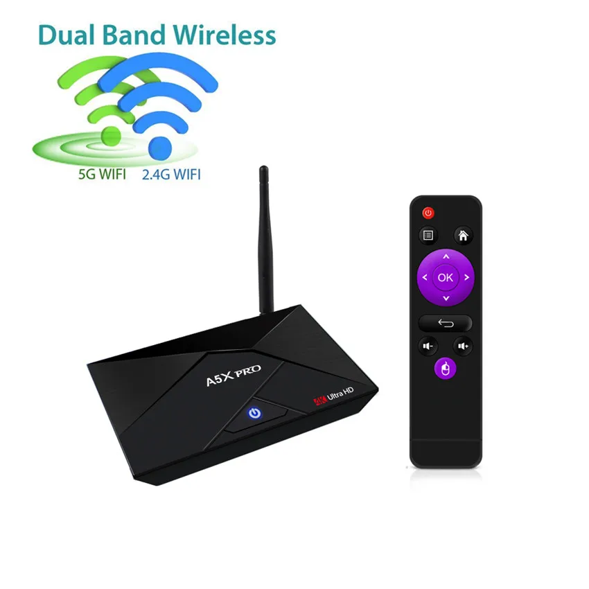 S905w A5X Pro 2g16g 4500 + Каналы Smart TV box andriod 7.1 французский Германия Европа IPTV и vods товара |
