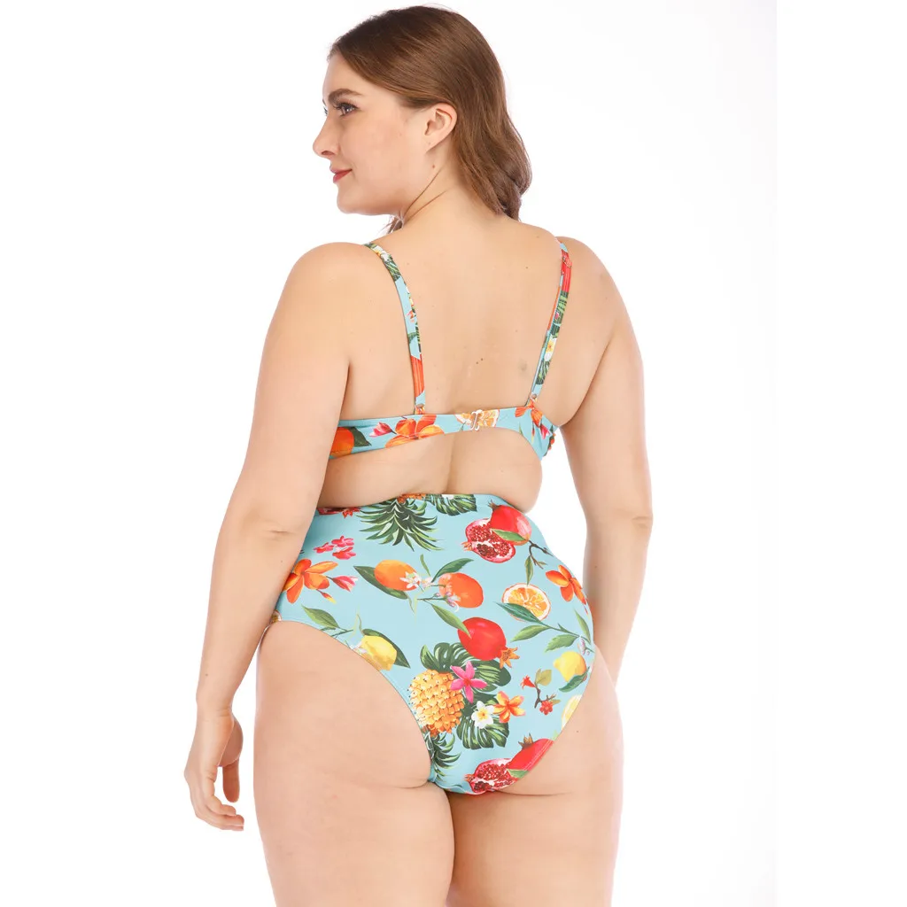 Женский купальник с высокой талией maillot de bain фруктовым принтом пуш ап цельное