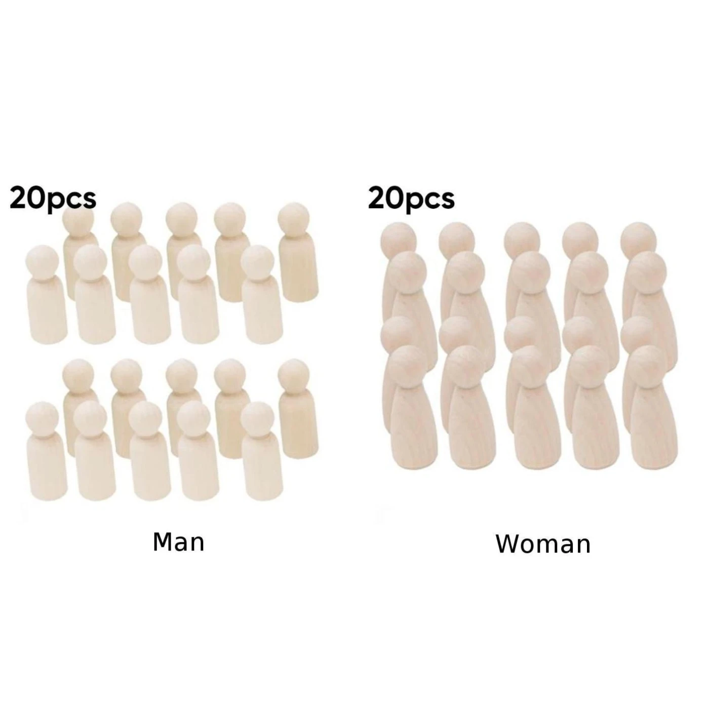 20 шт. Развивающие деревянные колышки для женщин и мужчин женщин|Поделки из