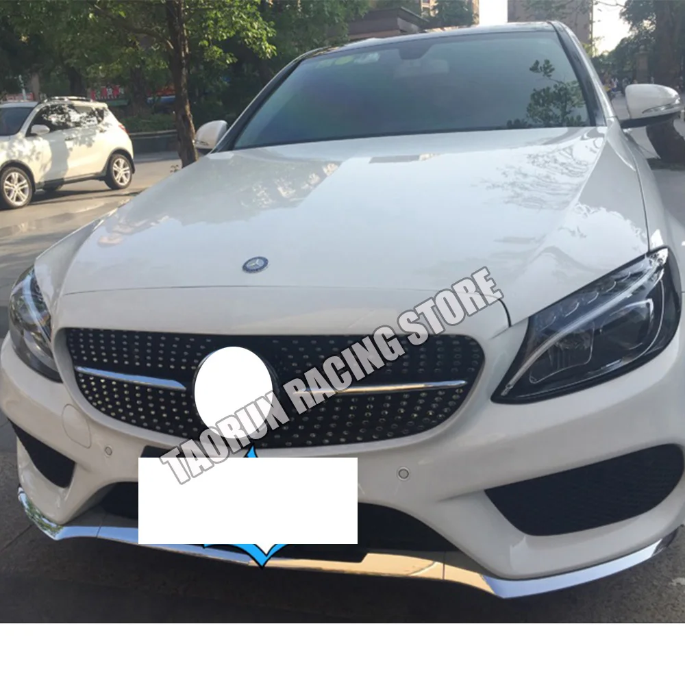 W205 ABS черный Алмазный Стиль Передняя решетка гриль для Benz C180 C200 C220 C250 C300