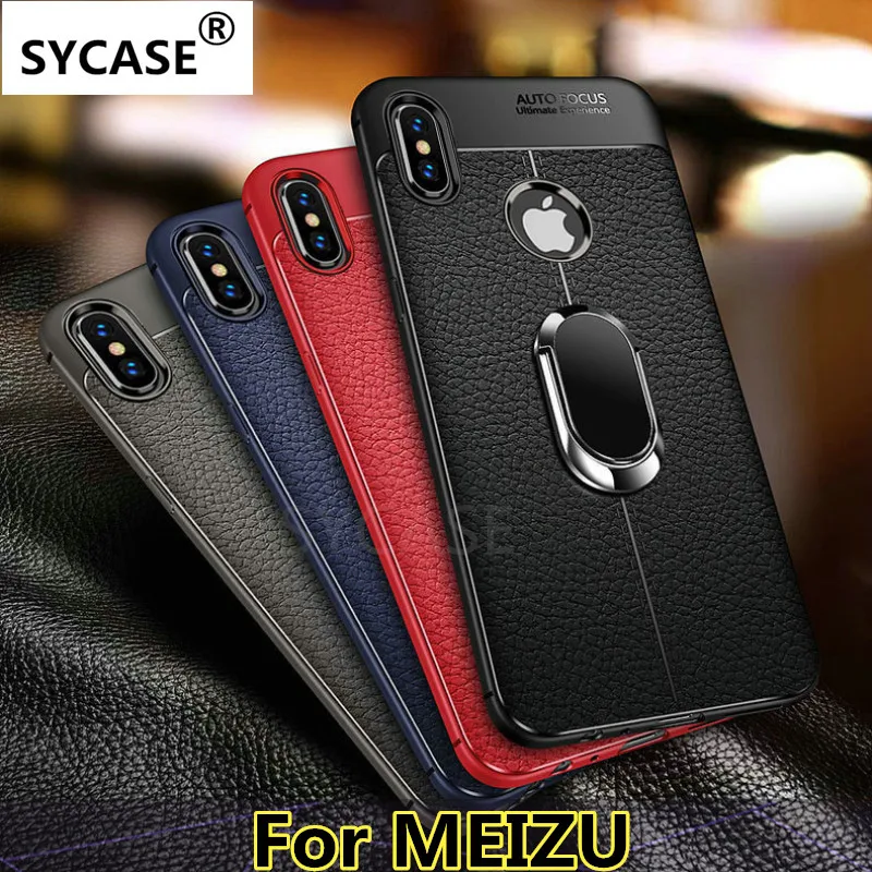 SY чехол из мягкого ТПУ с узором Личи кожаный для телефона Meizu Pro7 15 Lite 16 Plus M15