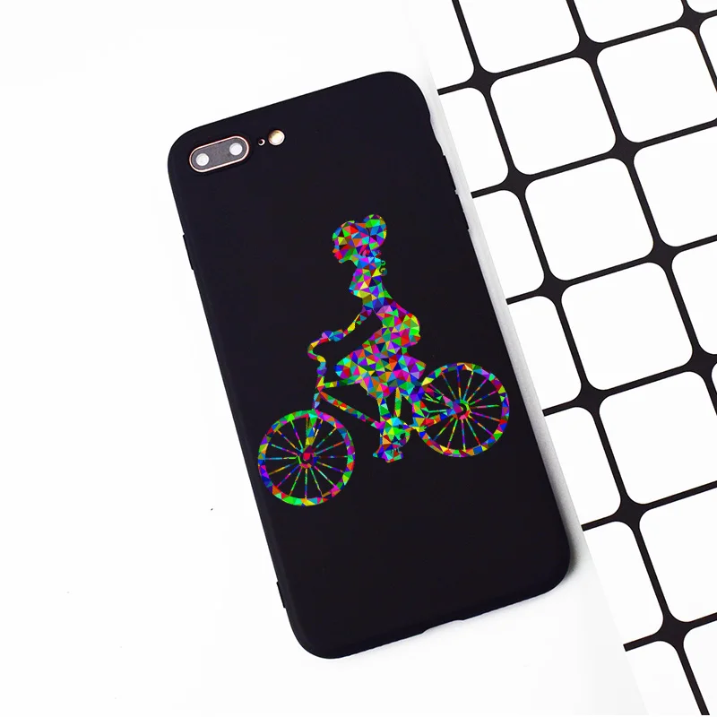 M179 мультфильм велосипед черный силиконовый чехол для Apple iPhone 11 Pro XR XS Max X 8 7 6 6S Plus 5 5S