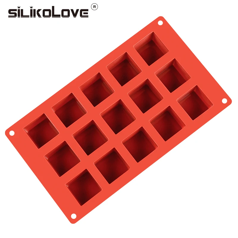 SILIKOLOVE, новинка, 15 полости, кубическая, квадратная формы, силиконовая форма для украшения торта, инструменты, сделай сам, десерт, форма для торта, для кухни, для выпечки