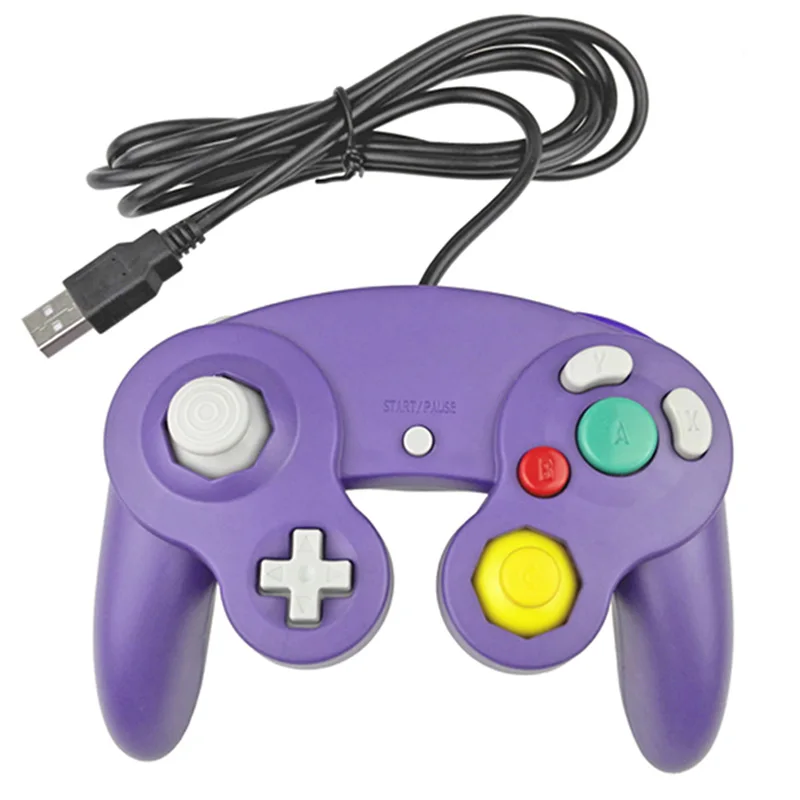 Для Gamecube PC USB проводной контроллер Джойстик для nintendo геймпады для NGC GC для MAC геймпад для компьютера - Цвет: Фиолетовый