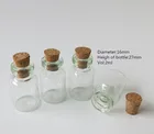 100 шт.лот 2 мл мини флакон для образцов, маленькая стеклянная бутылка с деревянной пробкой, пробковая пробка, 16*27 мм