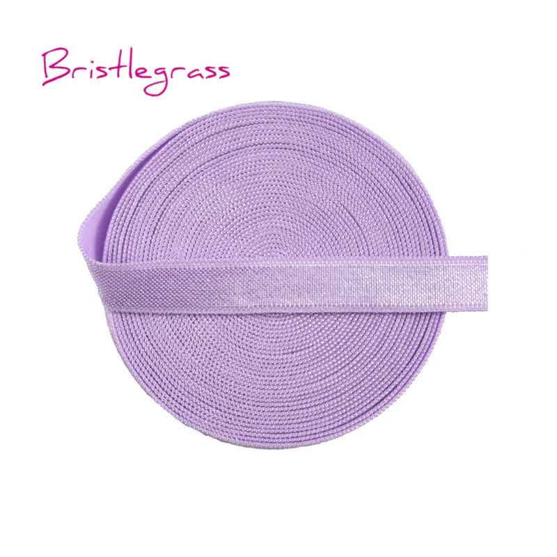 Light Orchid BRISTLEGRASS 5 Ярд 3/" 10 мм твердые блестящие не откидные эластичные спандекс атласная лента бюстгальтер ремень платье с повязкой кружевной отделкой DIY шитье - Цвет: Light Orchid