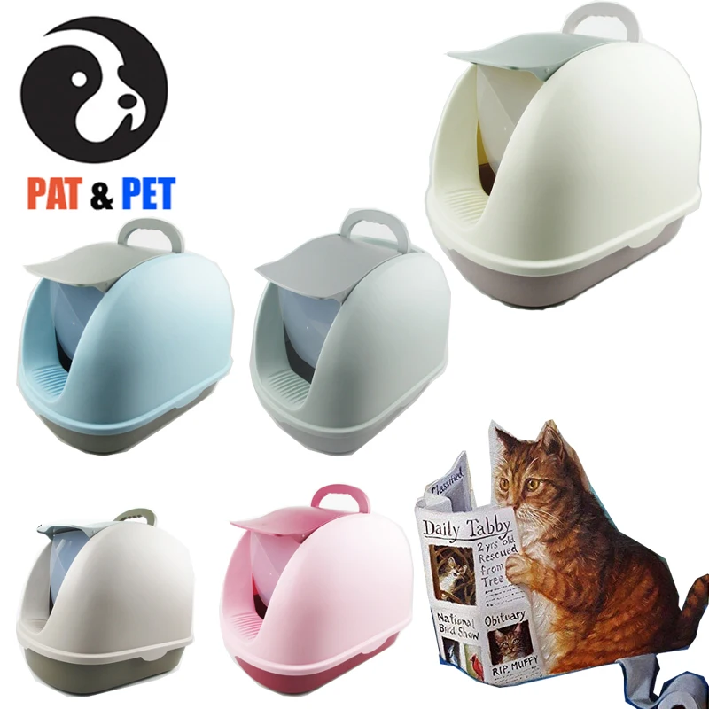 

2 Layer Cat Litter Box , Easy Clean Fully Enclosed Cat Toilet , Reduce Litter Scatter Up to 95% , Service for Fat & Big Cat