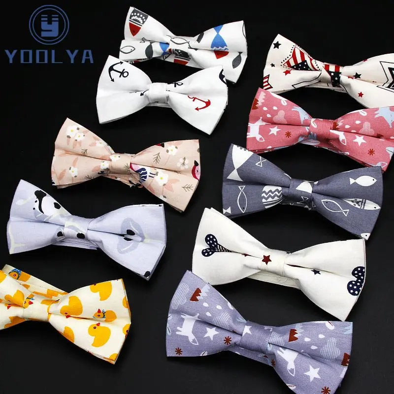 

Men's Adjustable Formal 100% Cotton Vintage Animal Print Bow Tie Butterfly Bowtie Tuxedo Bows Groom Prom Party Accessories Gift