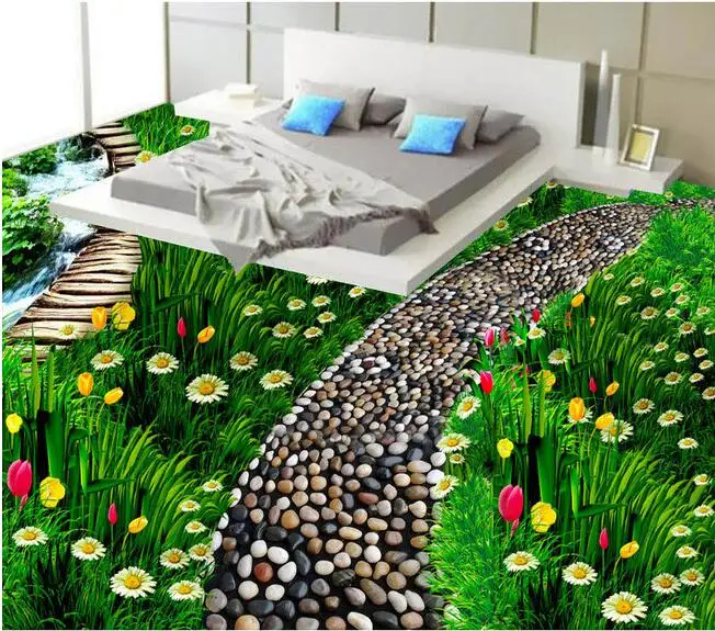 

3d pvc flooring Waterproof 3d bathroom flooring lush flowers grass natural flooring paintings photo 3d wall murals wallpaper