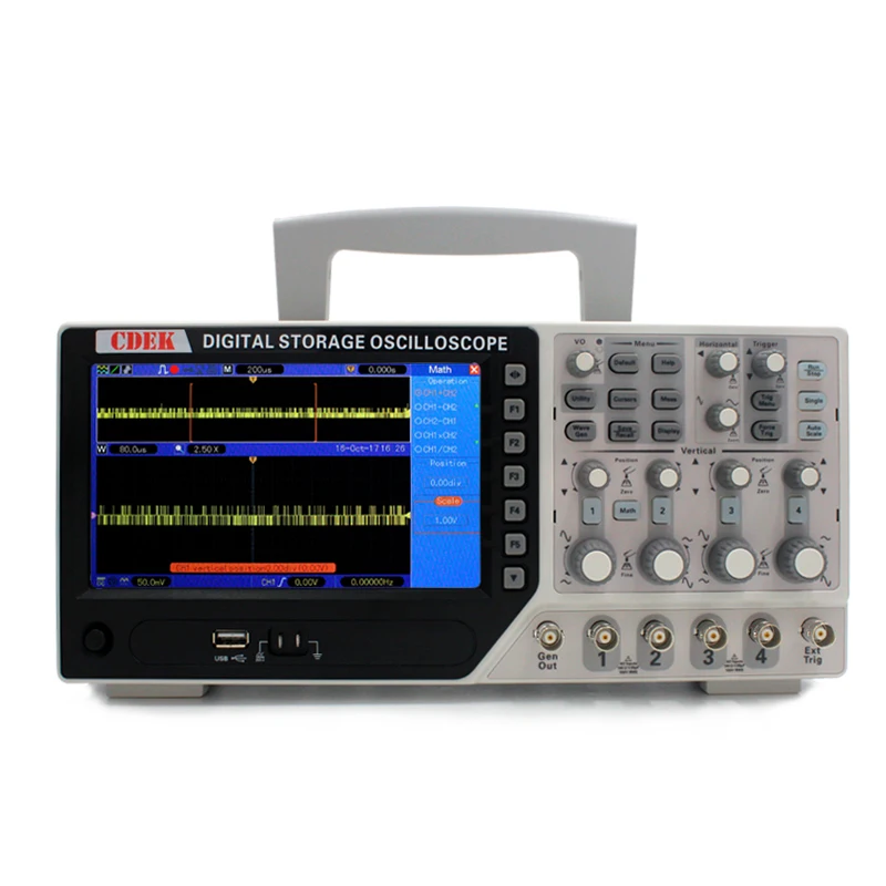 CDEK DSO2104C 4 канальный 100 МГц цифровой осциллограф ПК USB ЖК Портативный