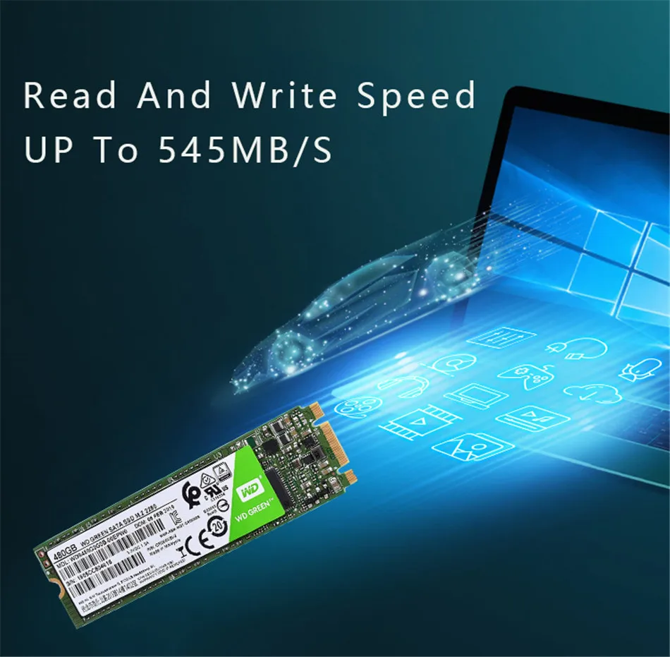 WD Green SSD M.2 2280 240 ГБ 480 ГБ PC SATA 6 ГБ/сек. M.2 2280 Внутренний твердотельный Накопитель SSD для компьютера ноутбука ПК HDD NGFF 22*80 мм