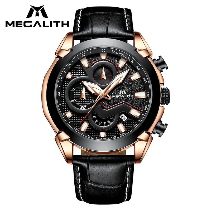MEGALITH 15 99 $ часы мужские спортивные наручные с хронографом 2019 водонепроницаемые