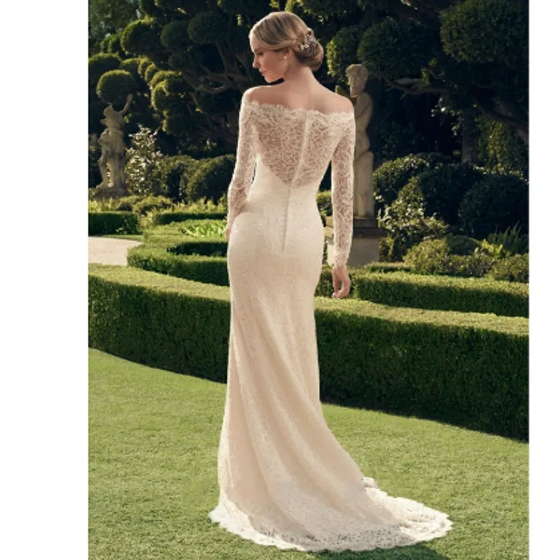 2017 Новая Мода Касабланка Свадебное Платье С Длинными Рукавами русалка Суд поезд