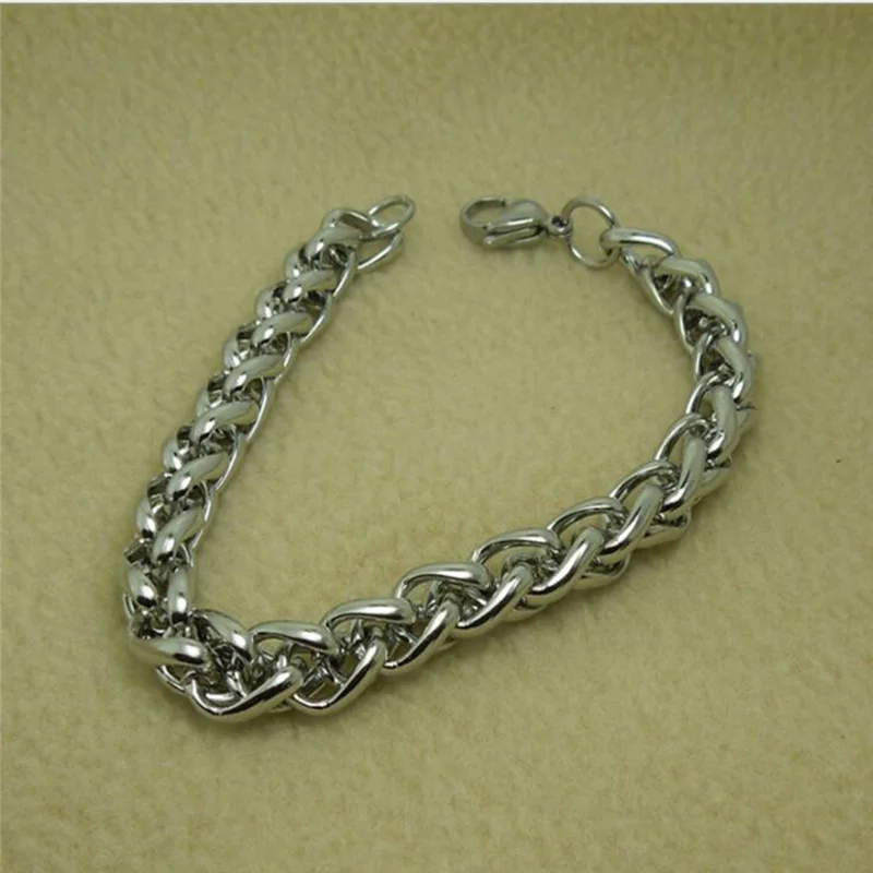Sale Silvery 1PC Men 4 Widths Flower Basket Stainless steel Chain Link Wristband Multi-size Fashion Jewelry | Украшения и