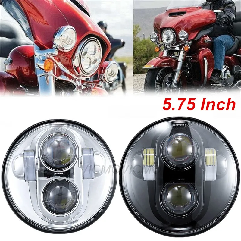 5-3/4 &quotкруглые передние фары для Harley Dyna Softail Sportster наружный стержень запчасти 5 75