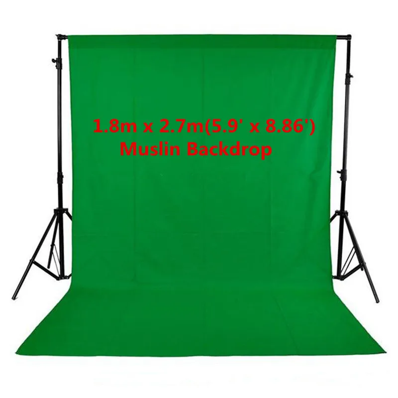 Тканевый фон для фотостудии PSB3C зеленый из хлопка и муслина с хромакей 1 8 м x 2 7 |