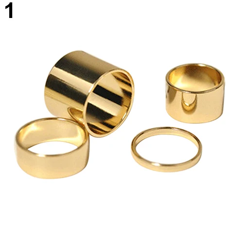 Хит 4 шт. простой Панк Стек Обычная Выше костяшки кольцо миди кончик пальца группа