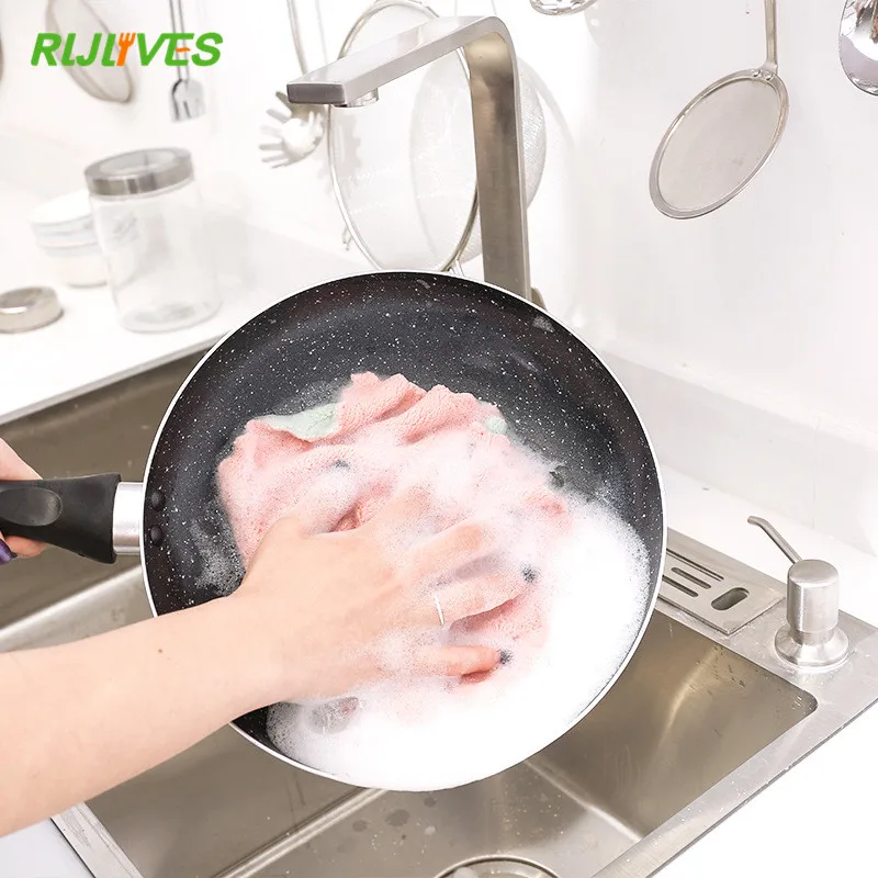 

Высокоэффективная салфетка из микрофибры для кухонной посуды, 1 шт., домашнее полотенце для уборки кухонных инструментов
