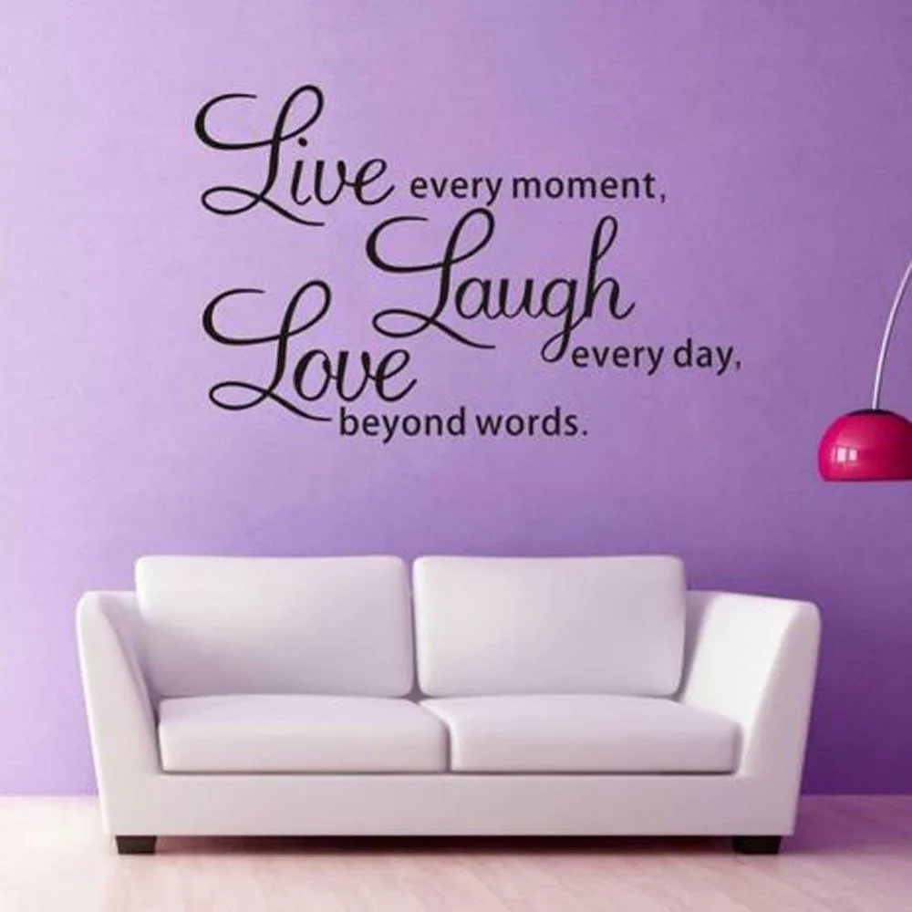 New Qualified Wall Stickers Decal Home Decorations Live Laugh Love PVC Wallpaper for living room | Дом и сад