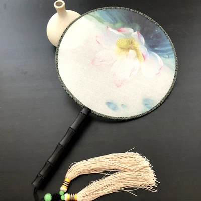 DIY шелк тутового шелкопряда незавершенные Сучжоу вышивальные наборы для рукоделия Круглый Вентилятор двухсторонняя Вышивка Цветы Серия веер 1