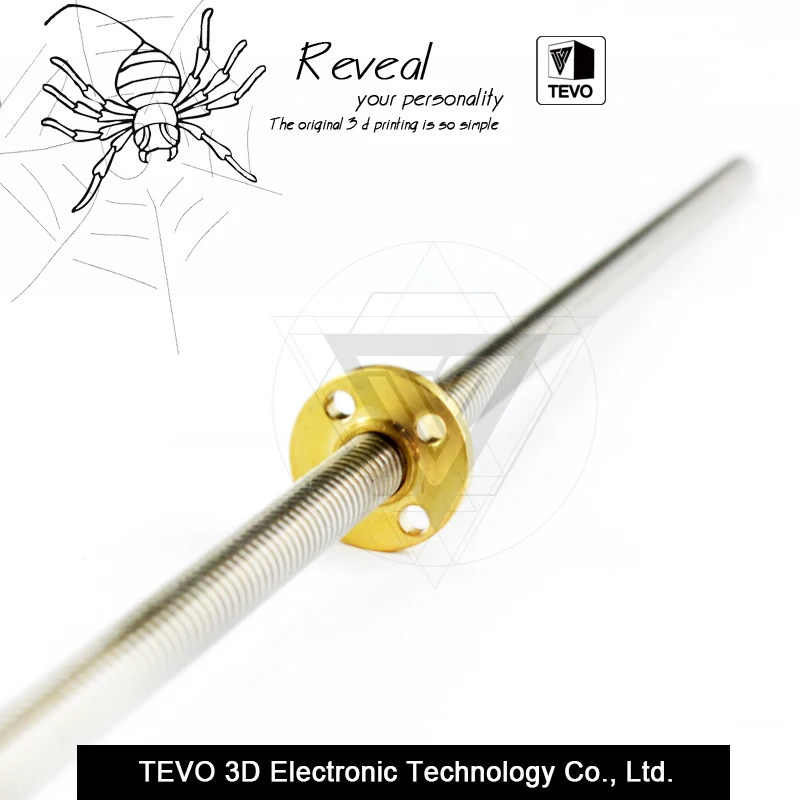 1/3PCS 3D Printer part Lead screw T8*2 mm lead 375 trapezoidal spindle with 1PC brass copper nut | Компьютеры и офис