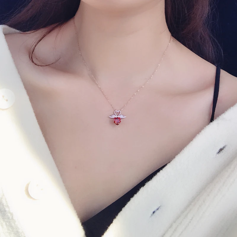 YUN RUO New Arrivals Rose Gold Color Heart Zircon Love Swan Pendant Necklace Woman Fashion Titanium Steel Jewelry Never Fade | Украшения и