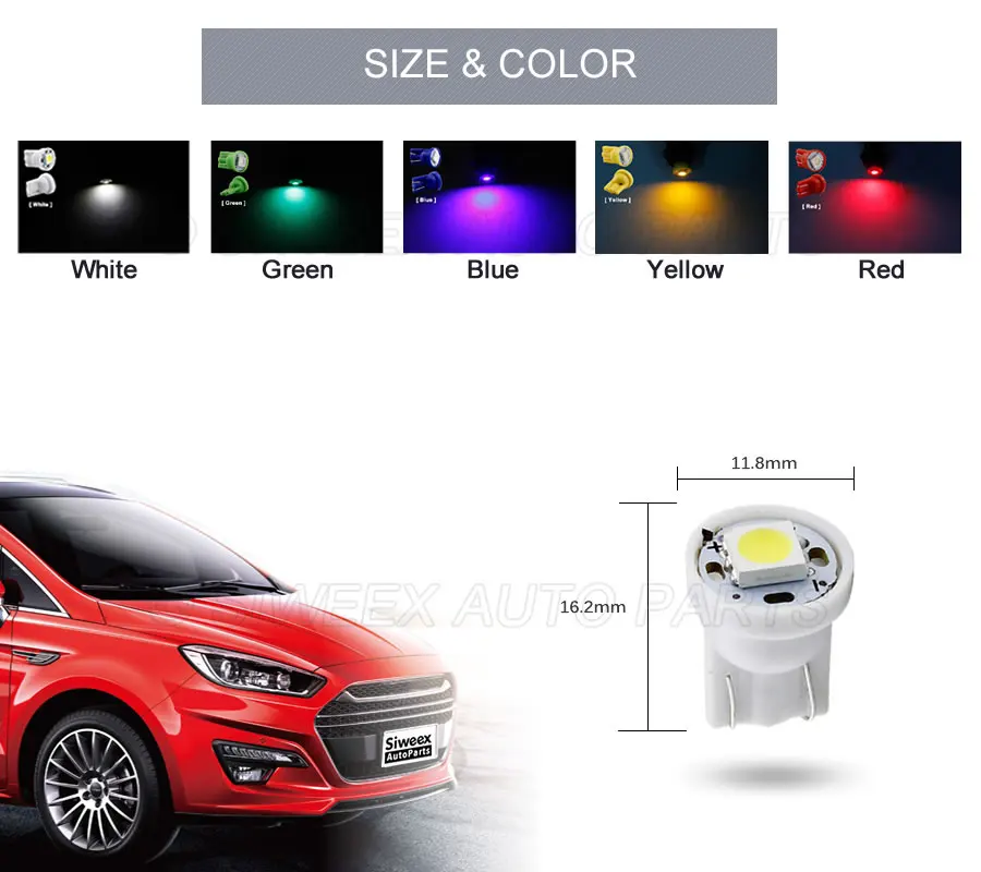 20 шт. Автомобильные светодиодные лампы T10 194 168 W5W SMD 1 5050 | Автомобили и мотоциклы