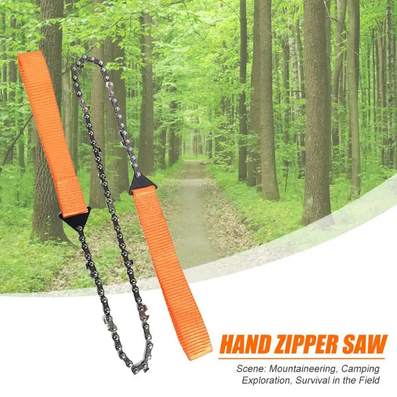 Outdoor Camping Orange Braided Handle Hand Zipper Saw Survival Equipment | Спорт и развлечения