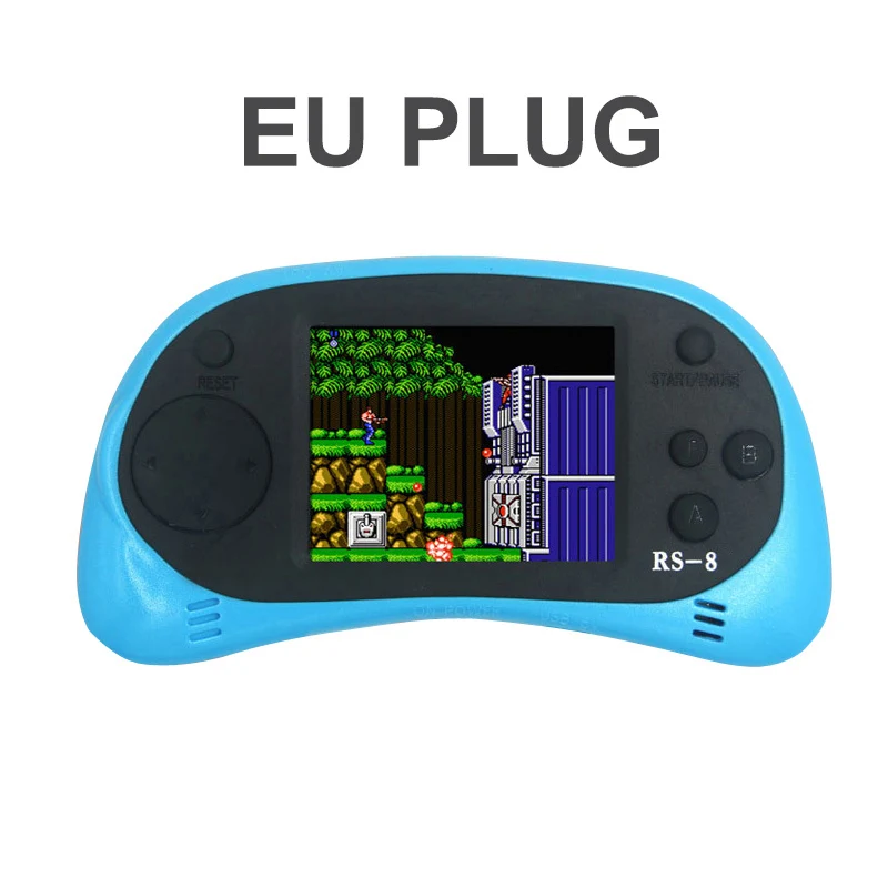 BLUE-EU PLUG Видеоигровая консоль 8 бит 2,5 дюймов портативный игровой плеер тетрис встроенный 260 различных игр детская игровая цветная - Цвет: BLUE-EU PLUG