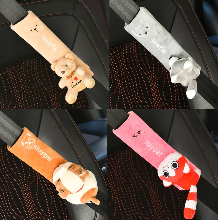 Мультяшная обивка ремней для автомобильных сидений милые детские плечевые ремни