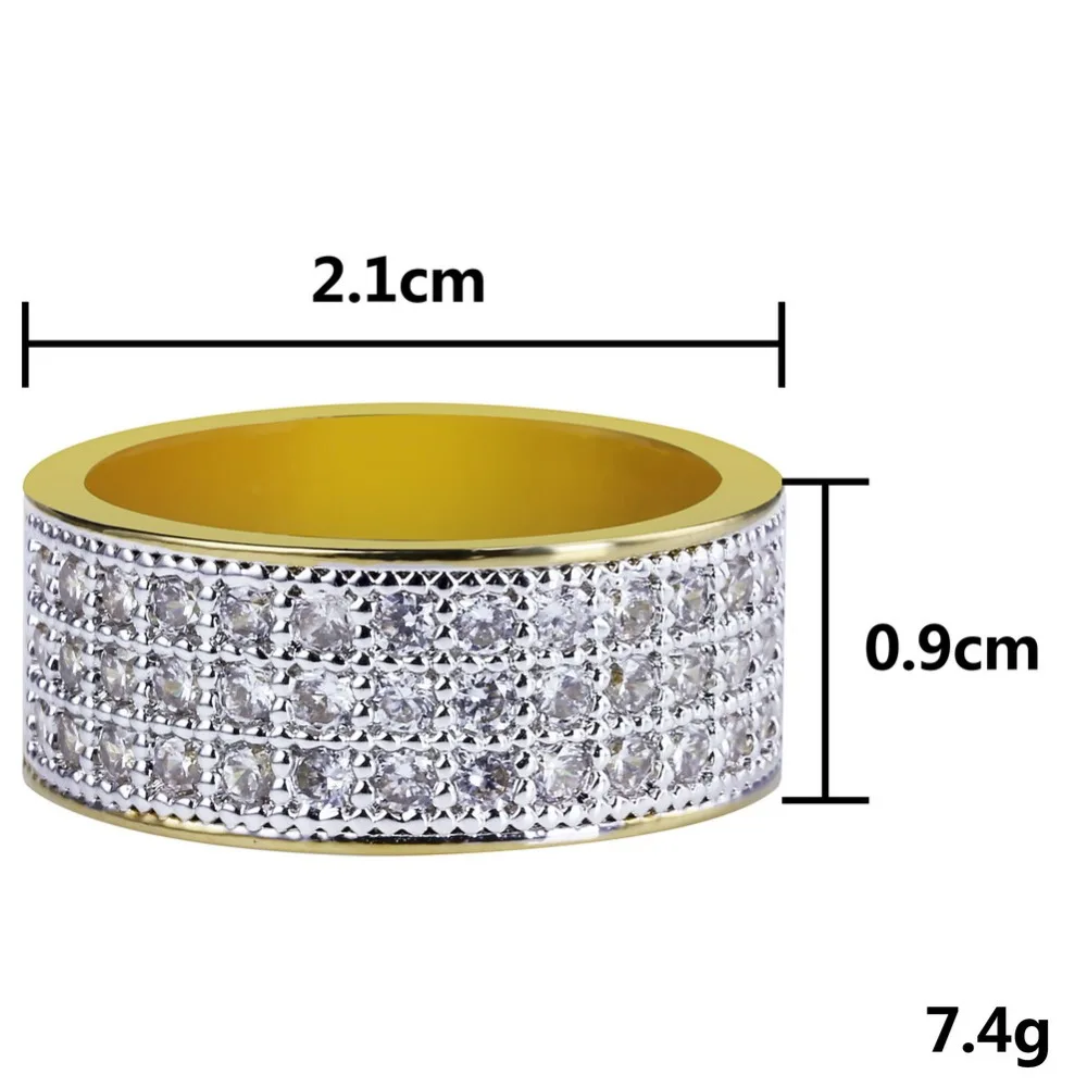 TOPGRILLZ хип хоп Рок мужское круглое микро проложить кубическое кольцо с цирконием