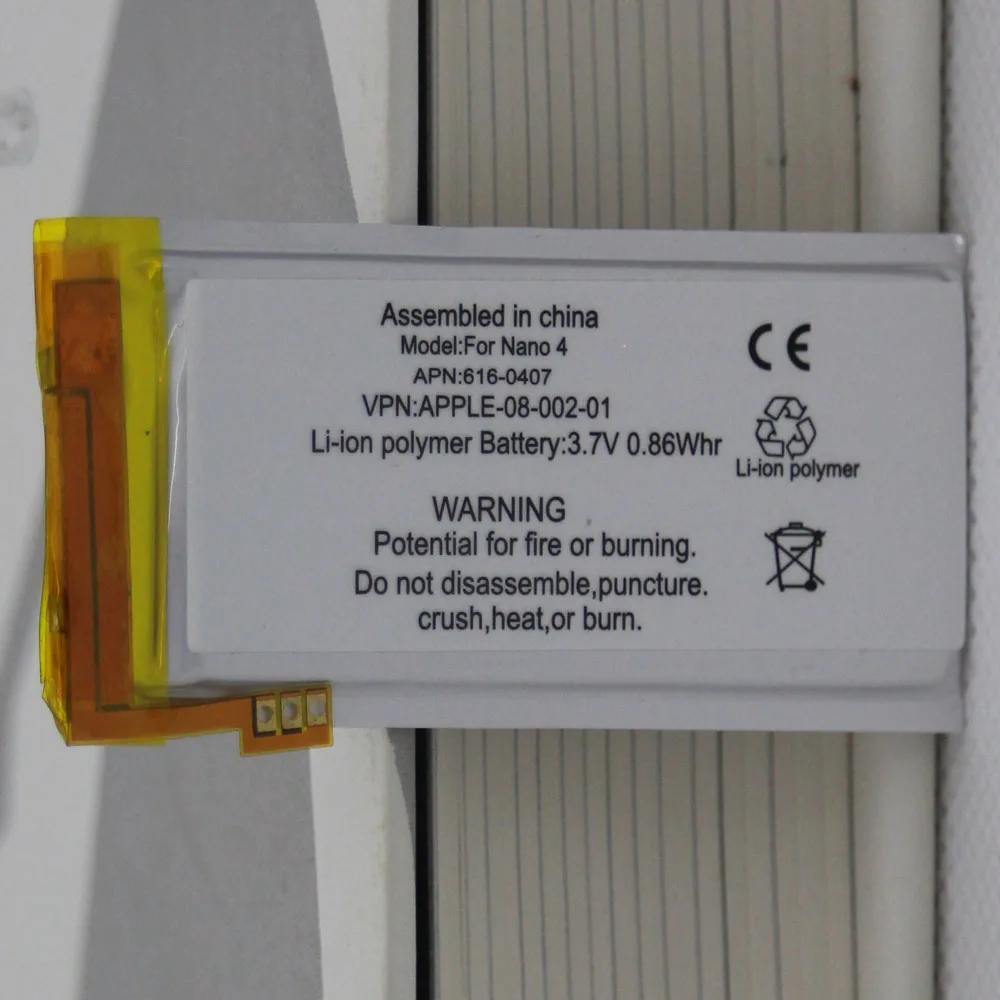 Замена литий-ионной полимерной батареи ISUNOO 10 шт./лот 3 7 в для iPod Nano 4 4-го поколения |