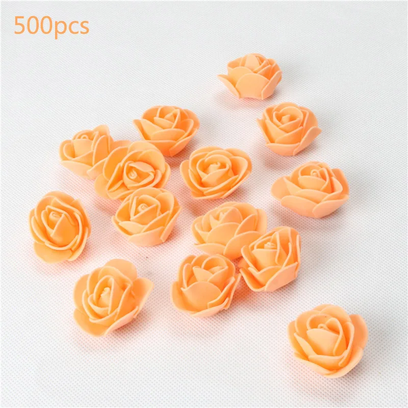 500pcs 500 шт Роза Медведь Цветок голова 3,5 см в диаметре бутон шелк Салли искусственные цветы для украшения diy медведь Роза - Цвет: 500pcs