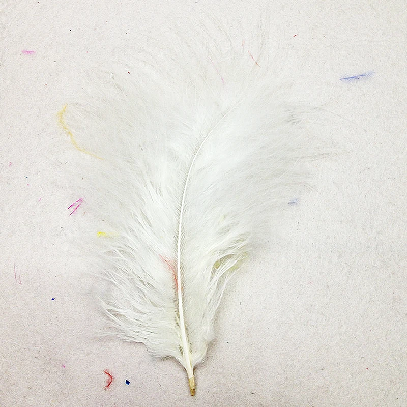 White feather Качественное перо индейки перо для рукоделия сценический бутафорский головной убор фестиваль украшения аксессуары для обработки Свадебная вечеринка 50 шт - Цвет: White feather