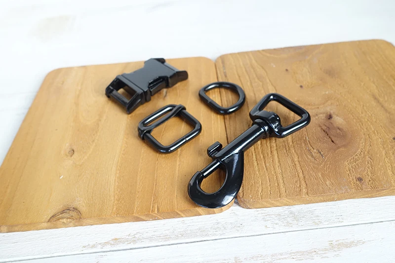 metal buckle+adjust buckle+D ring+metal dog clasp/set)quick-release buckle customized personal details diy pet supplies