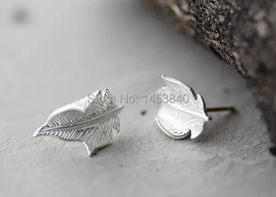 Оптовая продажа серьги в виде листьев задняя фотография Классический Природный