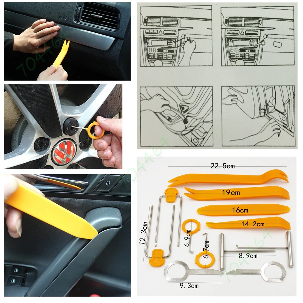 12 шт./компл. Авто Стерео DVD плеер внутренняя отделка приборной панели разборка для