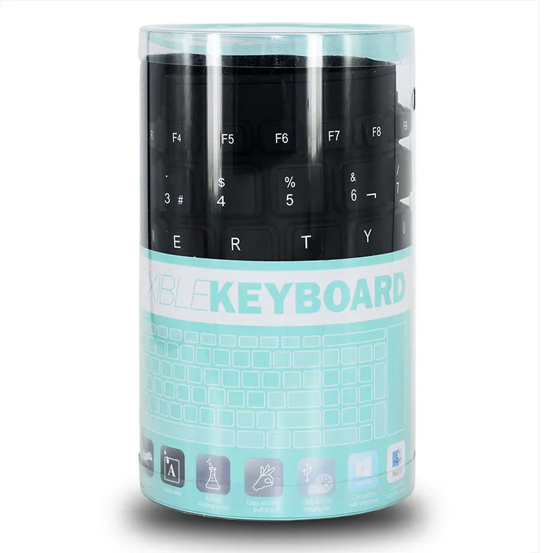 

JONSNOW Keyboard French Language 103 Keys Folding Wired Waterproof Soft Silicone Keyboard for Laptop Desktop Tablet Computer