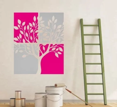 Два цвета ветка дерева Наклейка на стену наклейки домашний Декор виниловая