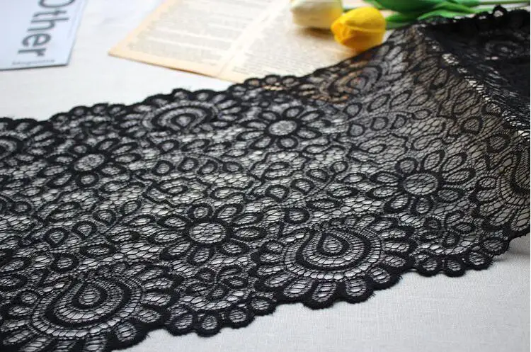 2 м/лот 20 см черная эластичная кружевная отделка DIY ремесла Швейные аксессуары для