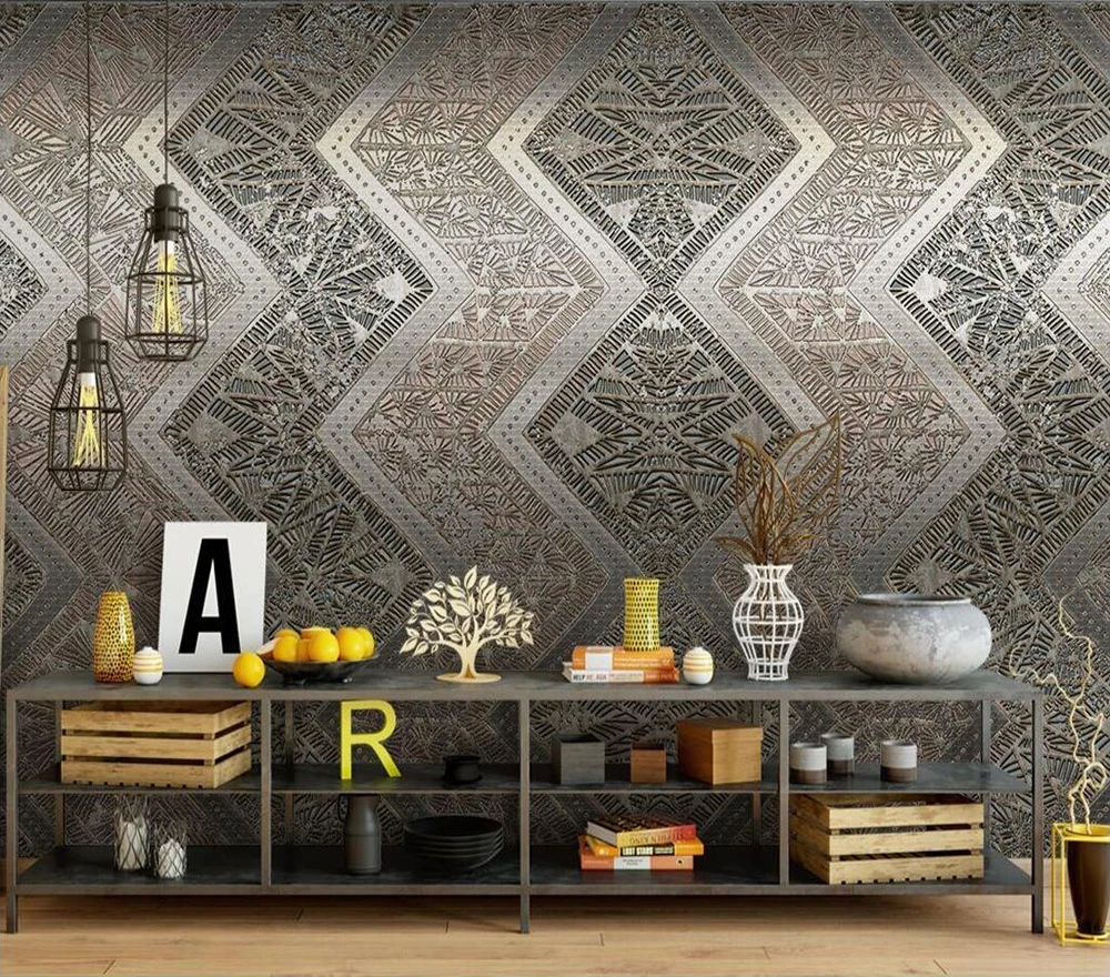 Decorative wallpaper Modern metal abstract style background wall | Обустройство дома