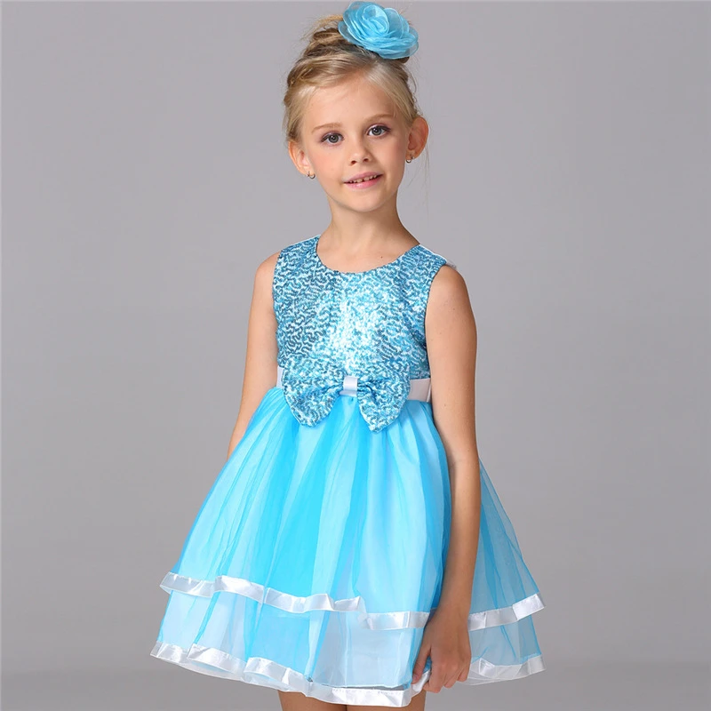 2017 платья для маленьких девочек детское голубое платье принцессы Одежда секса