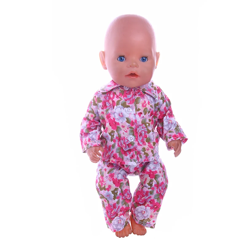 LUCKDOLL красочные пижамы подходят 18 дюймов Американский 43 см BabyDoll одежда аксессуары