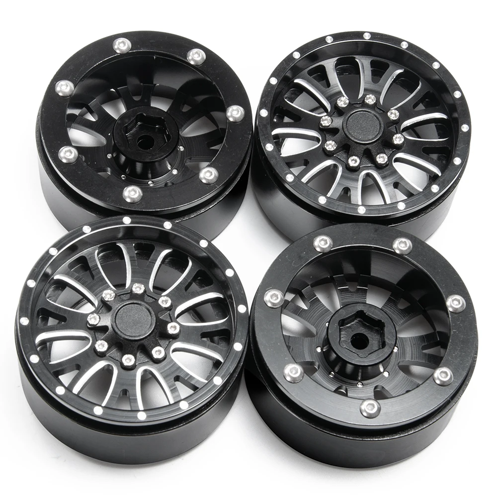 

AXSPEED Alloy Beadlock 2.2 inch Wheels Rims black #22 for 1/10 Axial Wraith 90018 RC Car Crawler