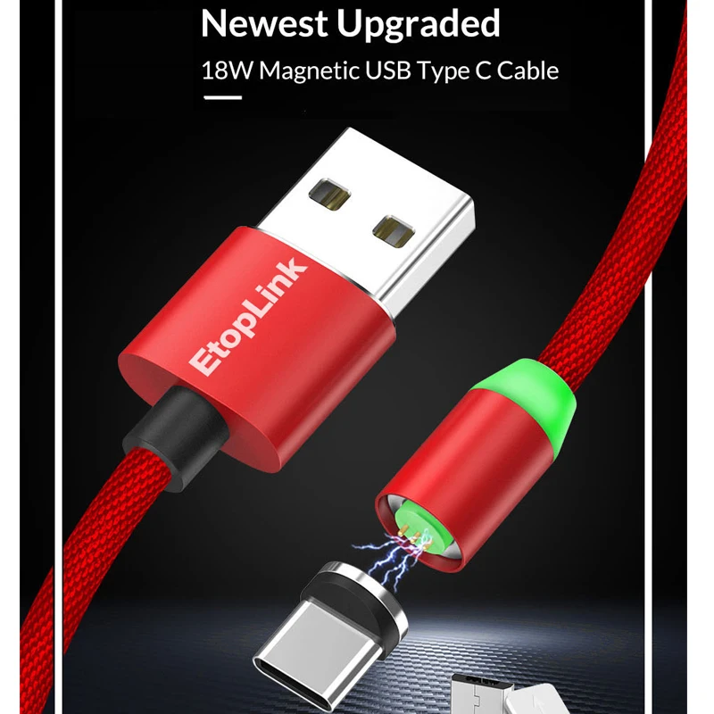 Магнитный USB-кабель EtopLink для быстрой зарядки и передачи данных 1 м | Электроника