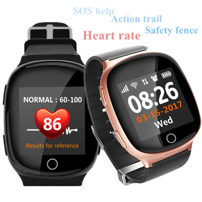 D100 трекер для пожилых людей GPS умные часы + LBS WIFI позиционирование анти потеря