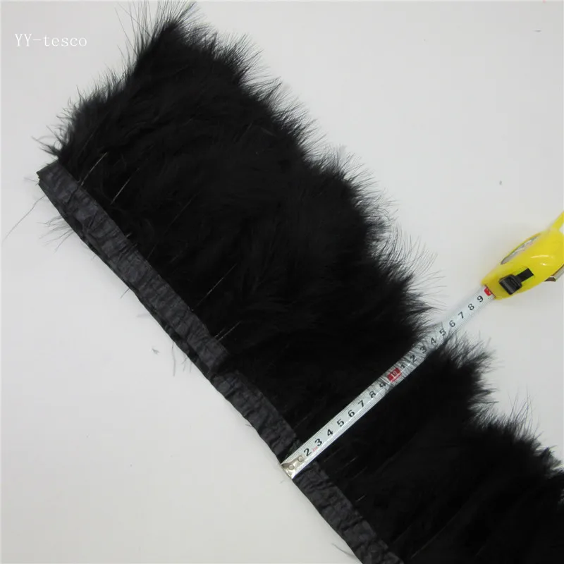 Pa&ntilde;o de poda de plumas de pavo dorado, banda lateral de 10 yardas, 15-18CM, bricolaje, adorno de plumas, artesan&iacute;a decorativa para escenario de Carnaval-2